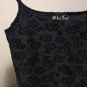 Vintage Dark Blue Flower Tank Top